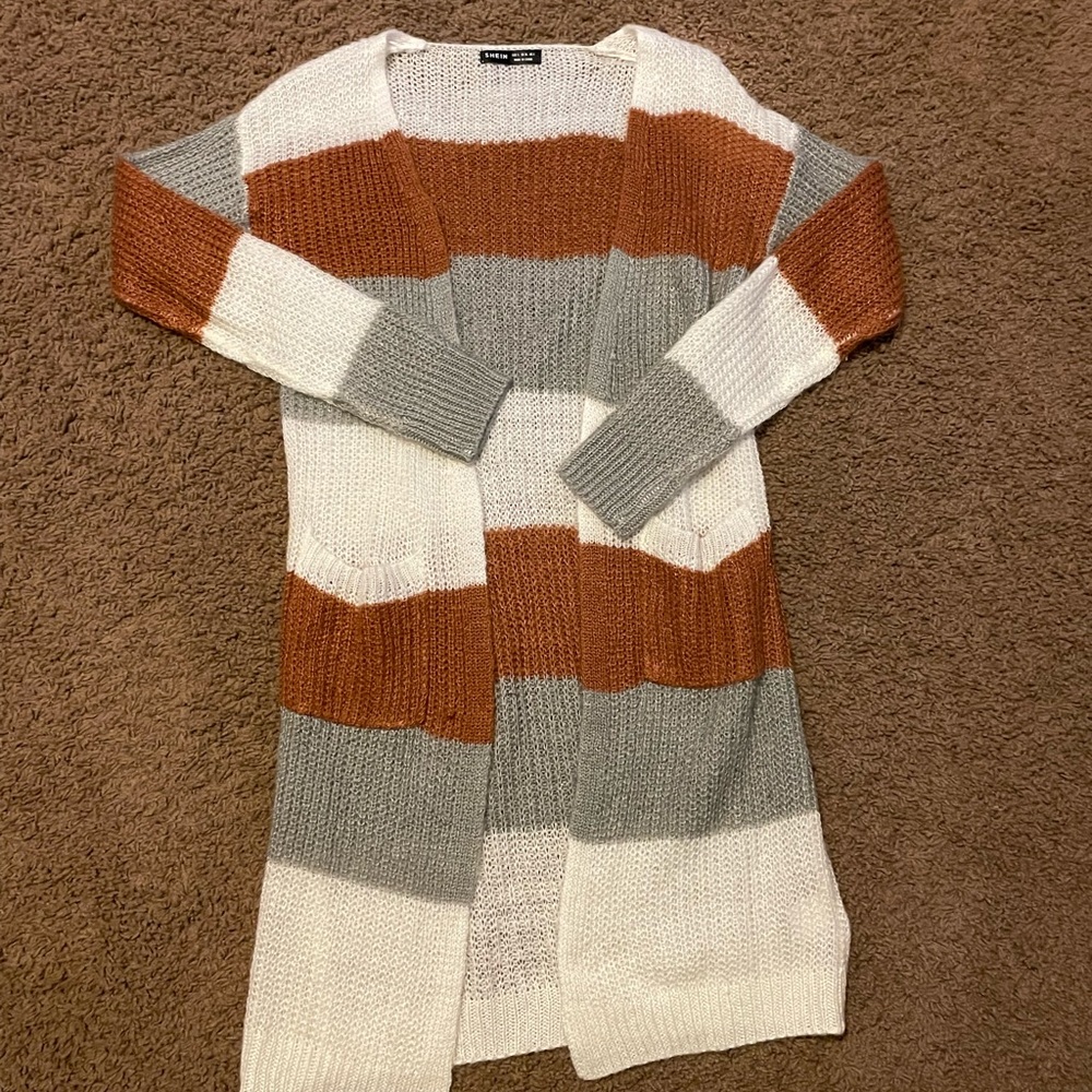 Shein long cardigan w/ pockets sz S